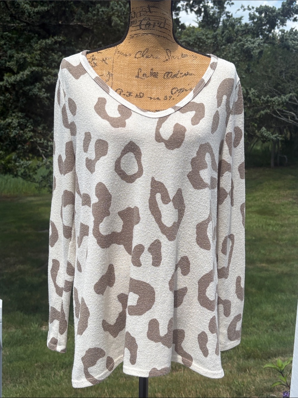 BiBi Animal Print Long Sleeve Top Size L